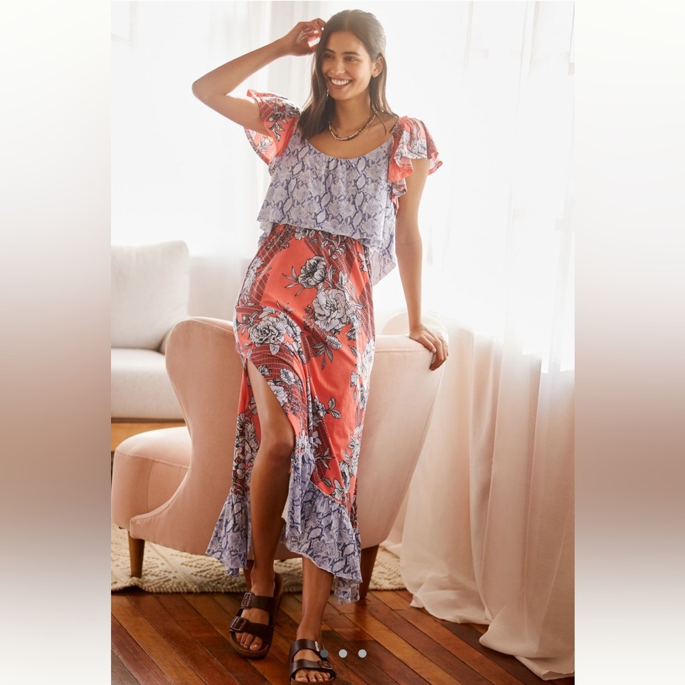 Daily Practice by Anthropologie Poppy Ruffled Midi Dress